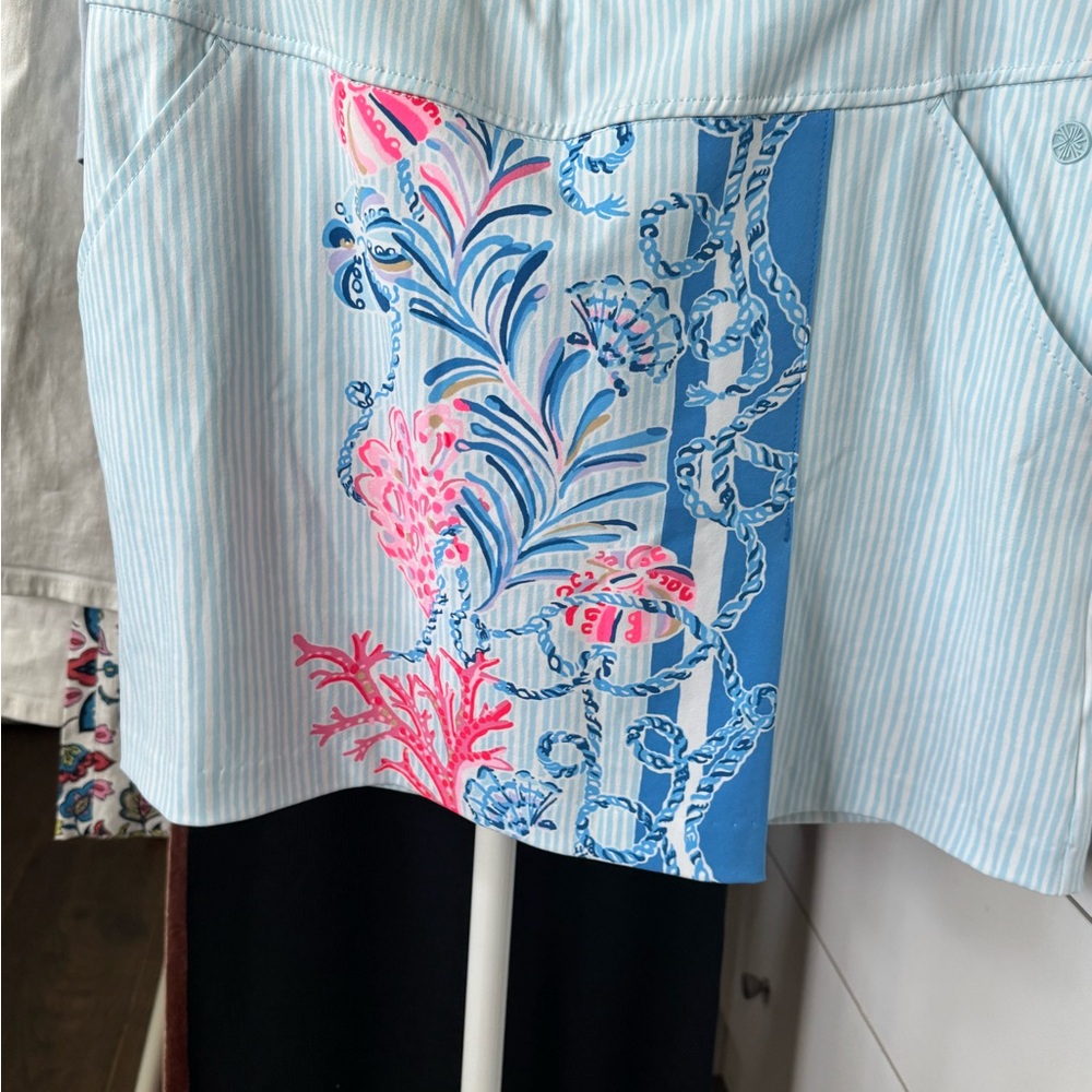 Lilly Pulitzer Luxletic Blue and White Skirt - Washed but Never Worn